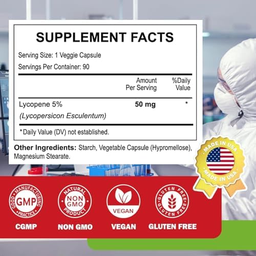 Novafun Lycopene 90 vegetarian capsules label details
