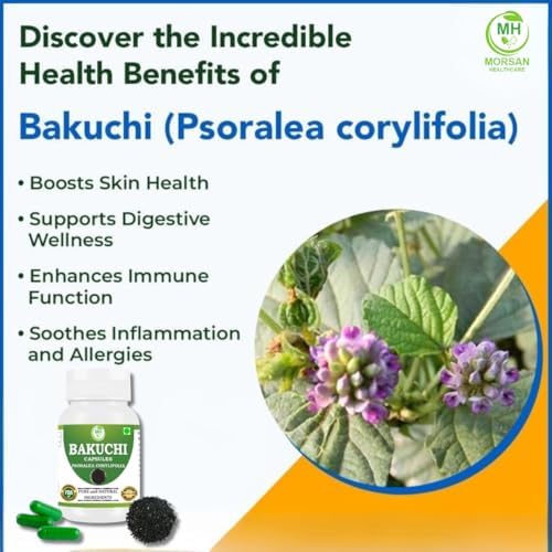 Premium imported Bakuchi 60 vegetarian capsules container for healthy skin vitality