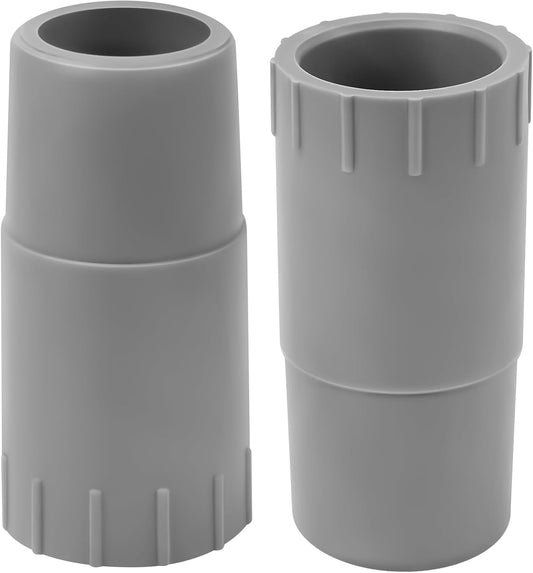 Magluv rubber adapter for Fluval ribbed hosing front view showing two pack grey connectors