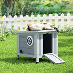 Coziwow Rabbit Hutch, Bunny Cage Indoor with Openable, Portable Small Animals Shelters with Nonslip Ramp for Hideout Rabbits/Feral Cats/Chicken/Duck/Small Animals-Gray - Image 6