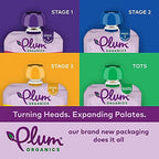 Plum Organics Stage 3 baby food pouch held in hand for scale