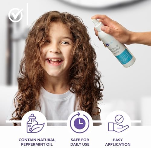 Kapow peppermint spray being applied to dry hair for easy combing.