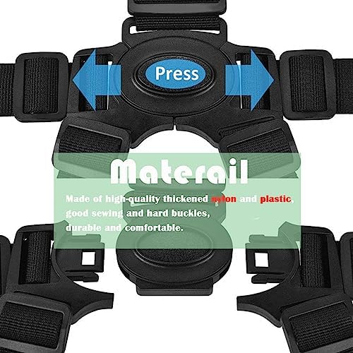 5 Point Harness Seat Belt Safety Strap Belt,High Chair Strap,Baby Safe Harness for Stroller Pushchair Pram Buggy Safe Protection,Safety Harness Strap Belt,Shoulder Strap Belts for Pram - Image 6