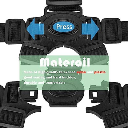 5 Point Harness Seat Belt Safety Strap Belt,High Chair Strap,Baby Safe Harness for Stroller Pushchair Pram Buggy Safe Protection,Safety Harness Strap Belt,Shoulder Strap Belts for Pram - Image 6