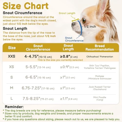 Top down view of Mayerzon XXS muzzle for Chihuahua