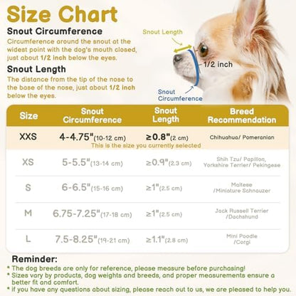 Top down view of Mayerzon XXS muzzle for Chihuahua