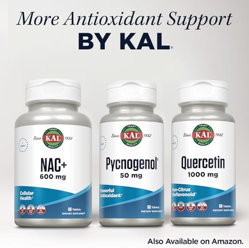 KAL Pycnogenol 50 Milligram 60 Count bottle presented alongside product packaging box