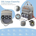 Jstpro diaper bag backpack showing foldable changing station and mosquito net