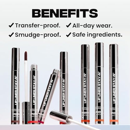 Sacheu Lip Liner STAY-N Peel Off Lip Stain â€” Long Lasting Waterproof Lip Tint with Hyaluronic Acid & Vitamin E â€” Transfer Proof Matte Finish, Vegan & Cruelty-Free (HEY-zel) - Image 5