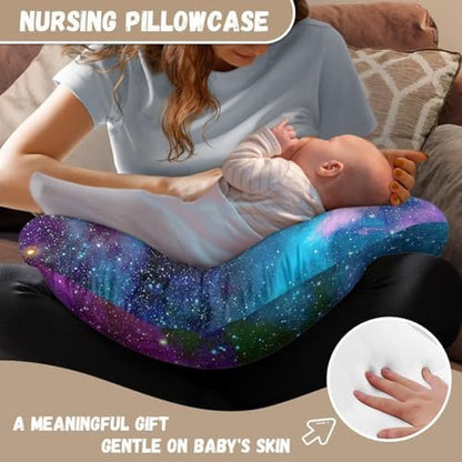 Packaging presentation of the imported Tongluoye polyester breastfeeding cushion cover.