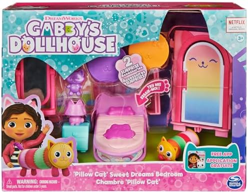 Gabbyâ€™s Dollhouse, Sweet Dreams Bedroom with Pillow Cat Figure and 3 Accessories, 3 Furniture and 2 Deliveries, Kids Toys for Ages 3 and up - Image 3