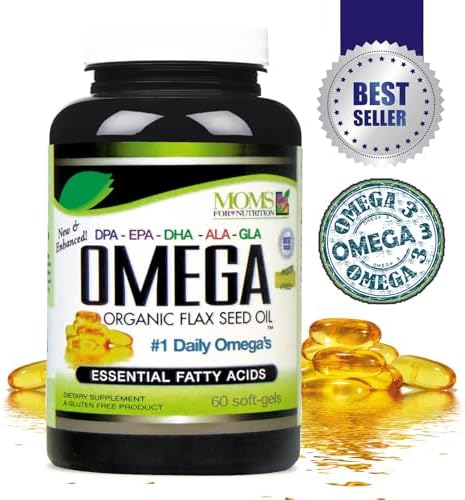 Moms For Nutrition Omega 3-6-9 supplement supplement facts and premium ingredients label.