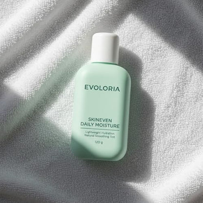 Back view of Evoloria skincare container showing product details and directions for natural sheer base cream