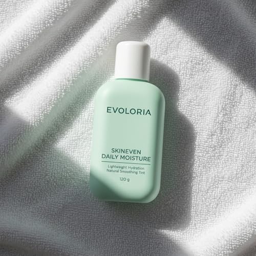 Back view of Evoloria skincare container showing product details and directions for natural sheer base cream