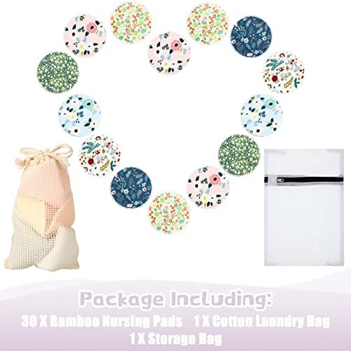 Thirty piece bamboo nursing pad kit with laundry and wet bags