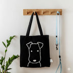 Park Life Designs Charlie dog print shopping tote close up