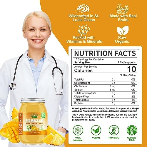 Organic raw vegan sea moss gel with 102 vitamins for immunity defense