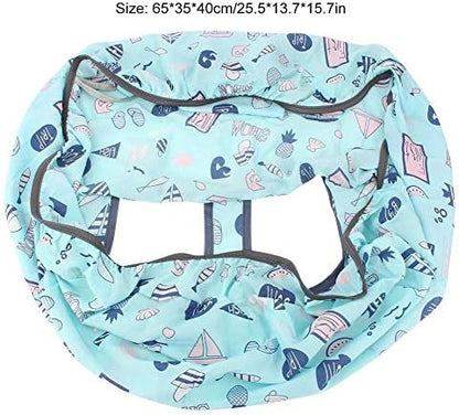 Portable baby trolley mat showing the integrated safety harness straps