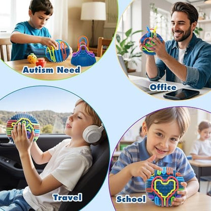 KIDHABE stress relief fidget ball being manipulated by an adult for anxiety reduction