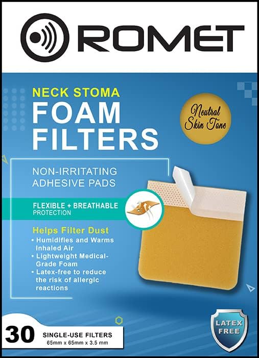 Romet medical grade foam filter for laryngectomee respiratory care