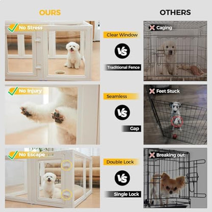 EVERFRONT Clear Acrylic Dog Playpen - Clear Dog Play Pen - Easy Assemble Acrylic Dog Playpen - Puppy Playpen, Cat Playpen, Small Animal Playpen, Dog Play Pen Indoors - Image 3
