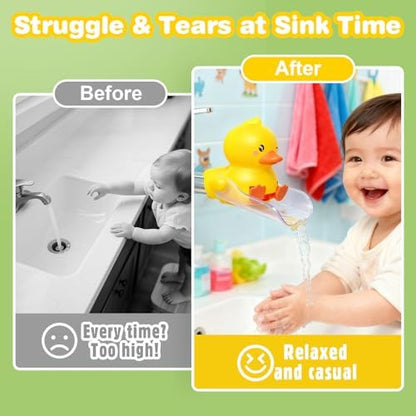 Underneath view of the splash-proof Skyroku kid sink helper showing the high-quality durable plastic material.