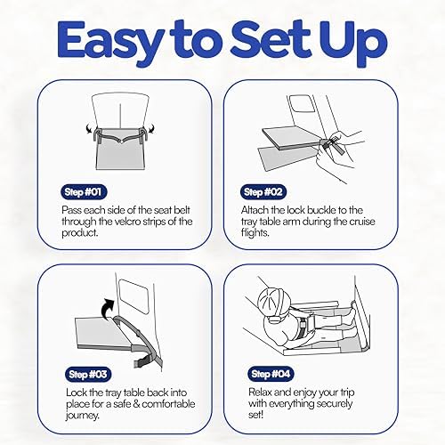 Side angle view of the Teamko child airplane bed showing secure strap installation around a standard cabin seat.