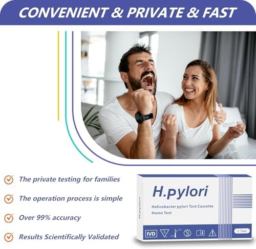 Two individual helicobacter pylori rapid test cassettes with collection tools laid out