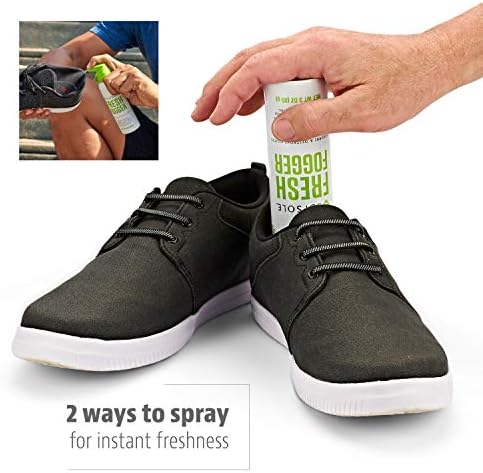 Sof Sole odor spray being used on athletic gym shoes