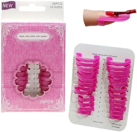 Vdaxvme pink finger clips applied on hand for precise French tip painting