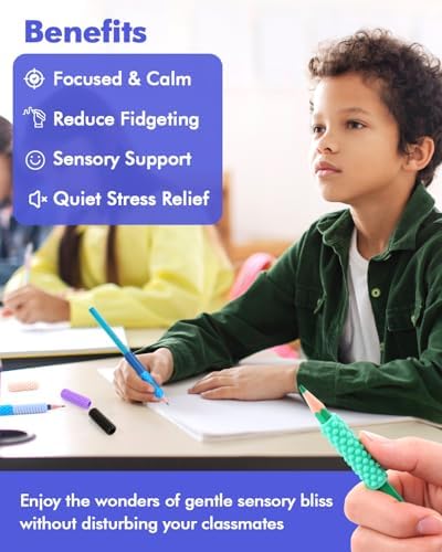 Durable and washable food grade silicone pencil grips for kids and adults demonstrating flexible material