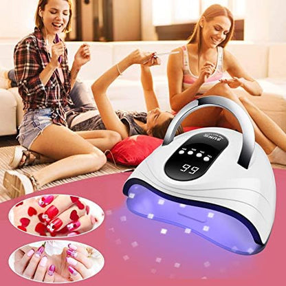 Sunrich 120W UV gel nail lamp packaging and contents