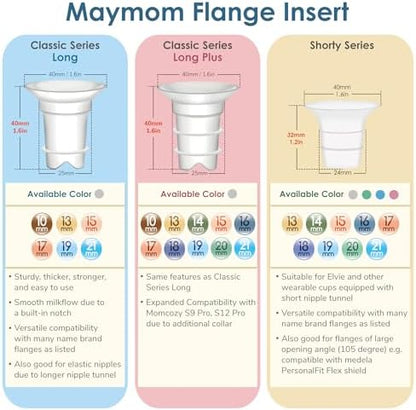 Maymom silicone pump insert inserted into a twenty-four millimeter breast shield