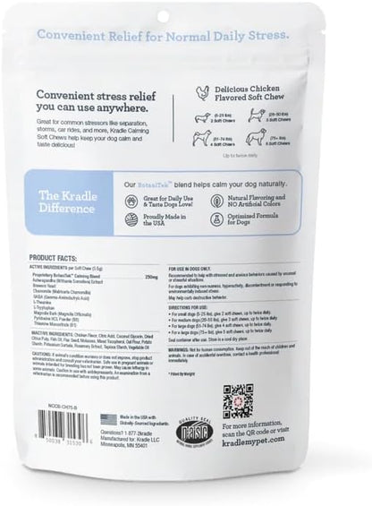Kradle calming soft chews for small medium and large dogs nutrition facts