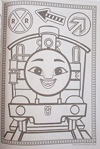 Children coloring in Thomas and Friends 80 page book