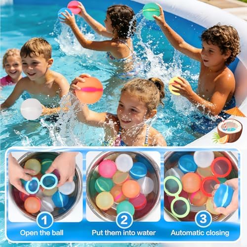 Premium quick fill water toys packed neatly inside the included ventilated black mesh storage bag.