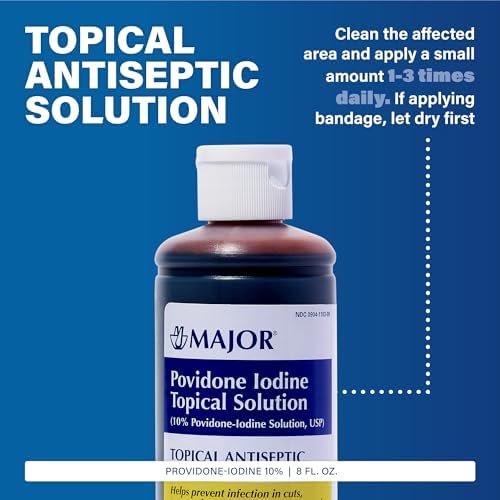 Back Label Showing Ingredients For Major Povidone Iodine Topical Solution