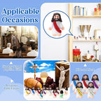 A single Bememo small Jesus figurine held between fingers to clearly illustrate the compact 1.4 inch size scale.