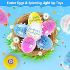 Children playing with colorful terramus musical spinning eggs