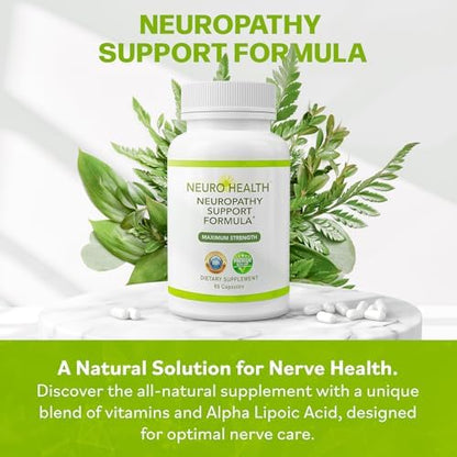 Neuro Health Maximum Strength Nerve Savior dietary supplement showing supplement facts and ingredient list