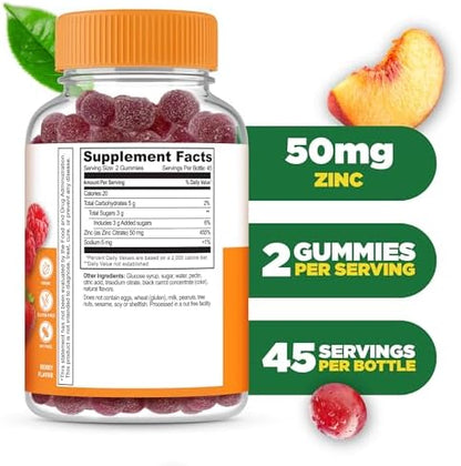 Side angle of Lifeable berry flavored zinc supplement showcasing vegetarian and gluten free labels