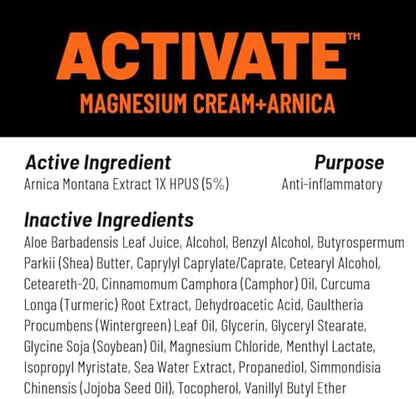 KT Tape warming magnesium cream with arnica montana ingredients list