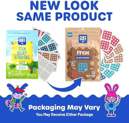 Travel friendly compact packaging of chemical free mosquito relief patches placed next to a first aid kit