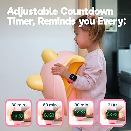 Side profile of water resistant potty training watch for kids