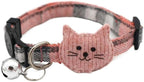 Durable blue patterned cat collar with bell for adult cats and kittens
