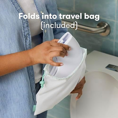 Frida Baby Fold-and-Go Portable Potty Seat for Toilet, Foldable Travel Potty Seat for Toddler, Fits Round & Oval Toilets, Non-Slip Base, Handles, Includes Free Travel Bag - Image 6