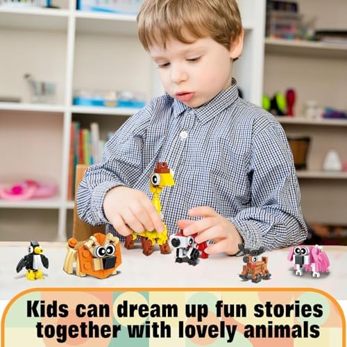 Close up view of durable multi colored educational bricks building an elephant figure