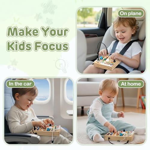 Screen free educational gift box presentation of the Sanlebi LED sensory busy board.
