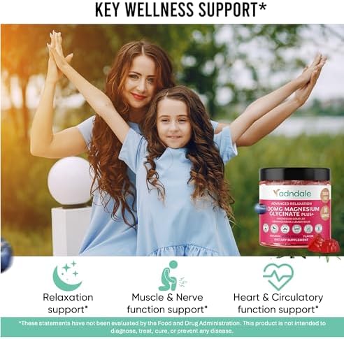 Supplement facts label on the back of Adndale triple magnesium complex gummies bottle