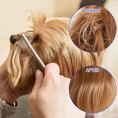 LOGJAM 14 Pcs Flea Lice Combs for Dog Cat, Multi-size Fine Stainless Steel Teeth Combs for Head Lice Treatment Pet Tear Stain Remover - Image 4